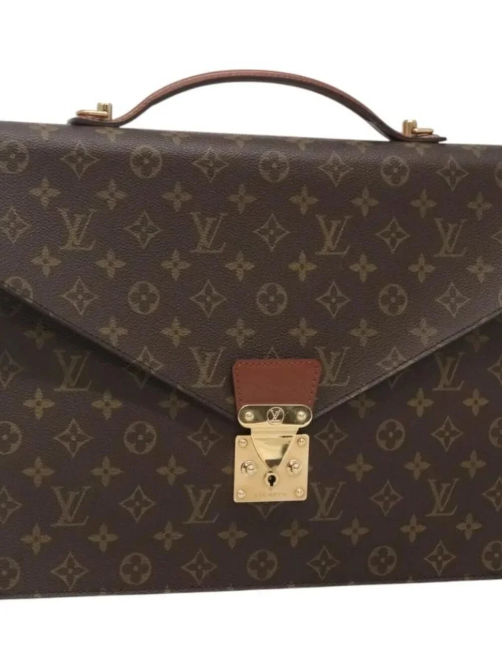 LOUIS VUITTON Monogram Porte Documents Bandouliere Bag M53338 Auth 121485